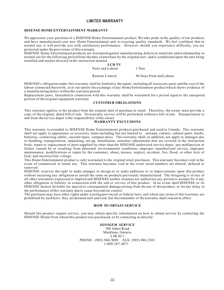 Hisense Group TL 2020 User Manual | Page 24 / 24