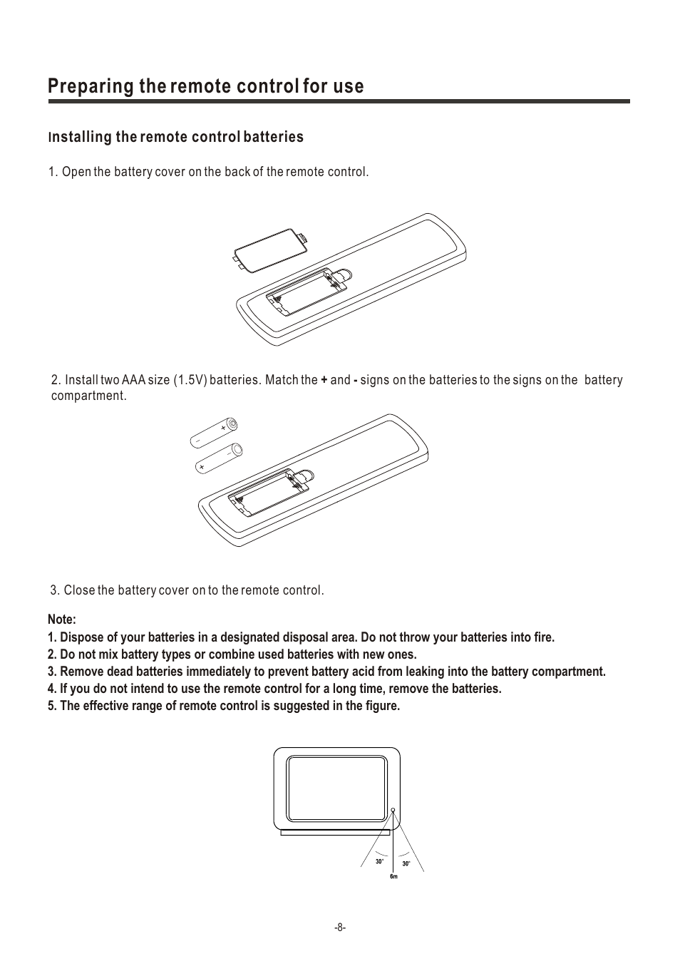 Т³гж 10, Preparing the remote control for use | Hisense Group C2005US User Manual | Page 10 / 20