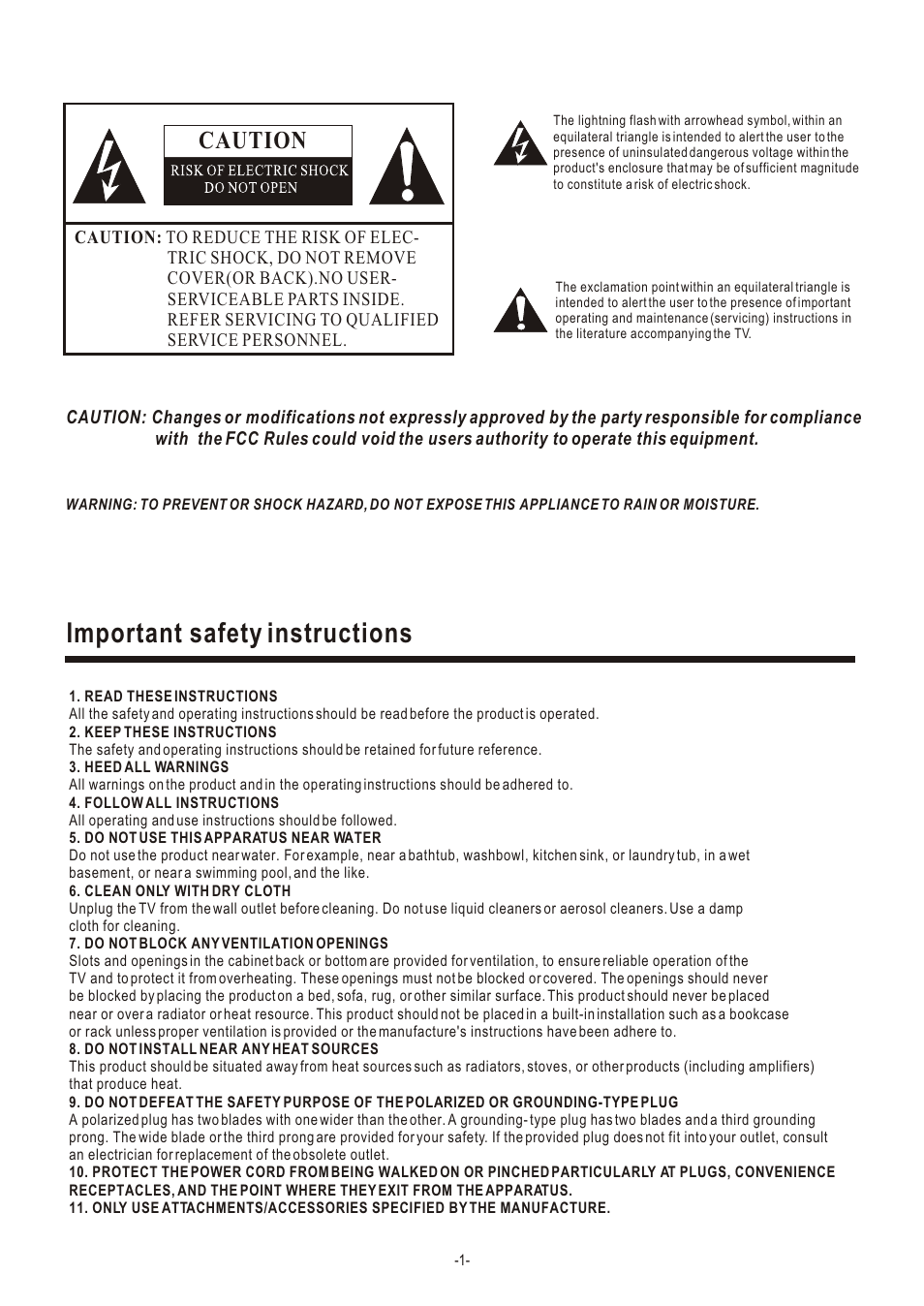 Т³гж 3, Important safety instructions, Caution | Hisense Group C2005US User Manual | Page 3 / 20