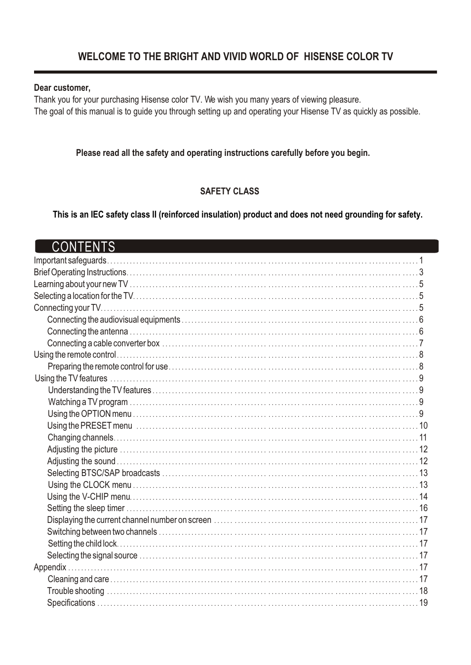 Hisense Group TC14FS68 User Manual | Page 2 / 22