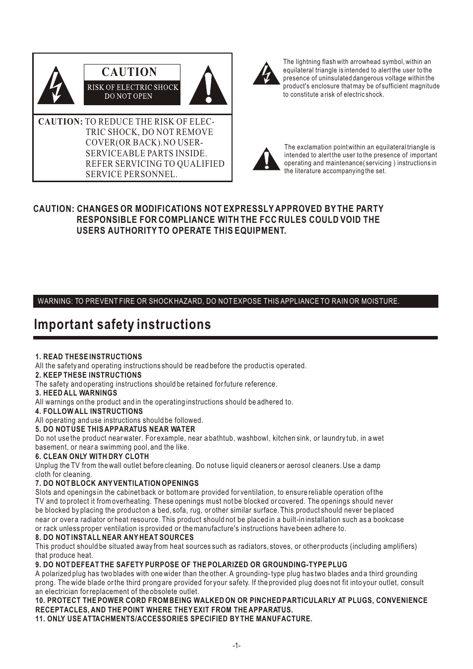 Т³гж 3, Important safety instructions, Caution | Hisense Group TC14FS68 User Manual | Page 3 / 22