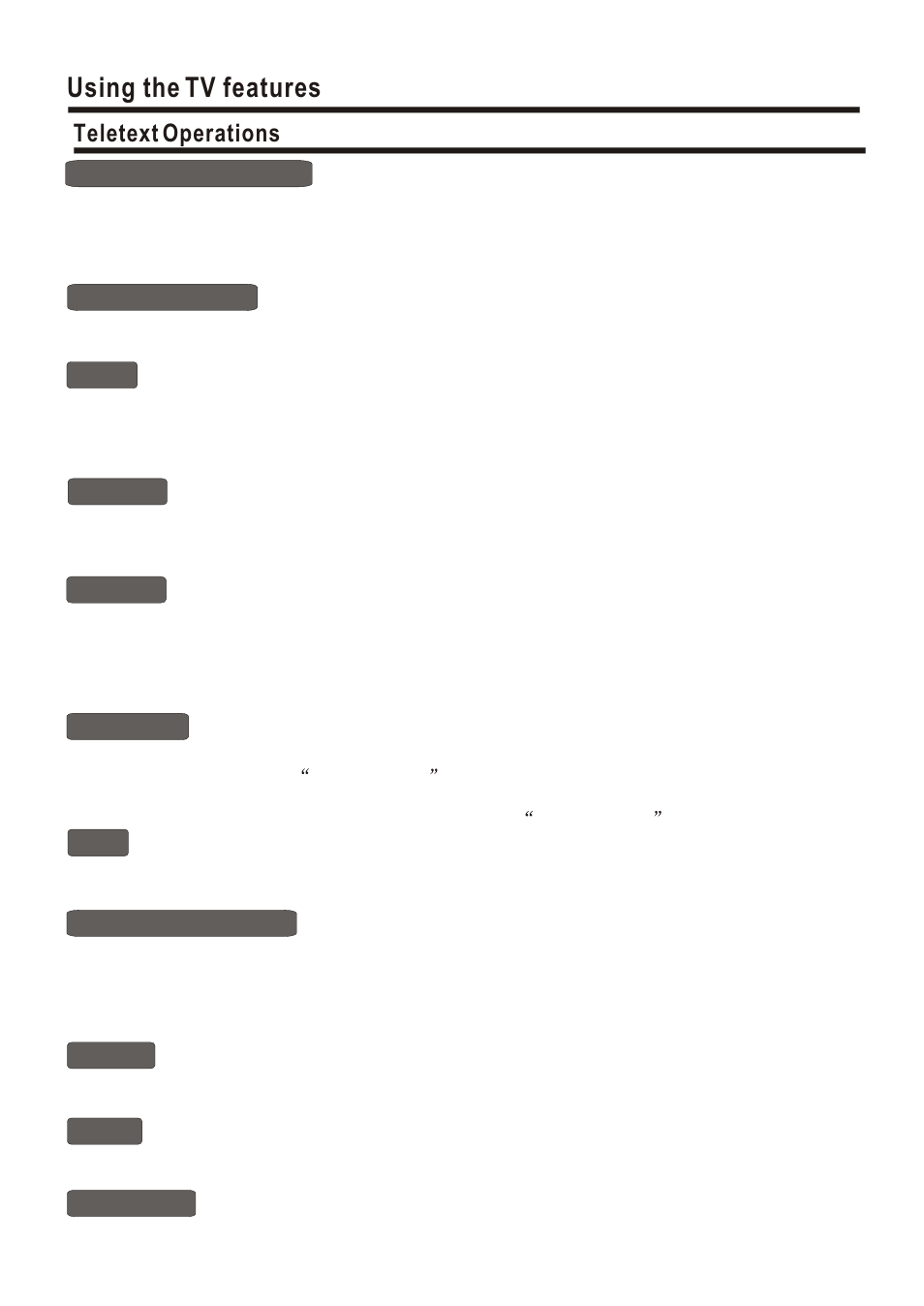 Т³гж 16, Using the tv features, Teletext operations | Hisense Group PDP5010EU User Manual | Page 16 / 19