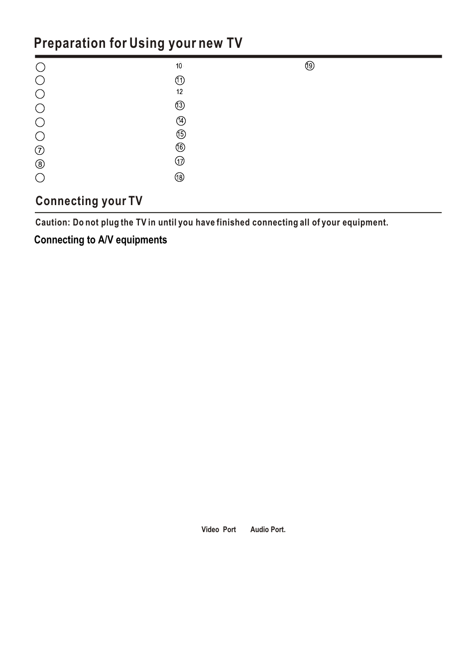 Т³гж 6, Preparation for using your new tv, Connecting your tv | Connecting to a/v equipments | Hisense Group PDP5010EU User Manual | Page 6 / 19