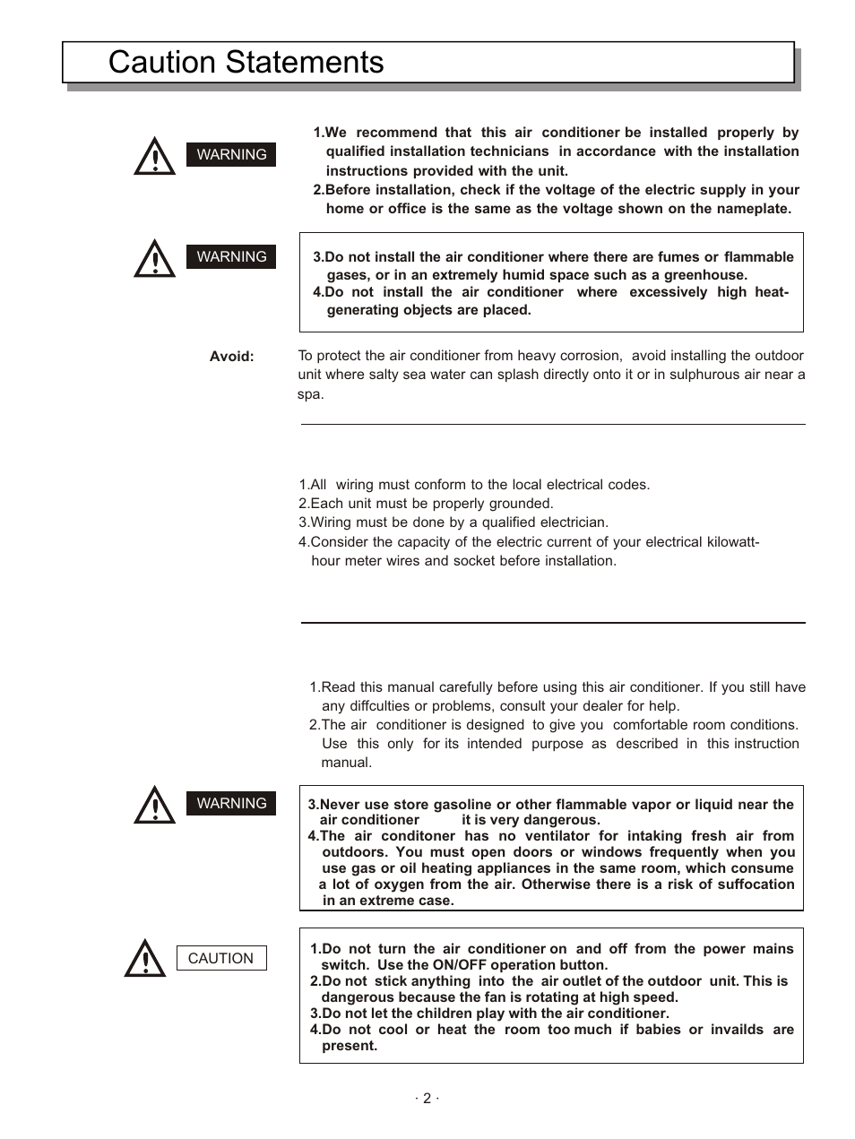 Т³гж 4, Caution statements | Hisense Group KFR 2601GW/BPE User Manual | Page 4 / 23