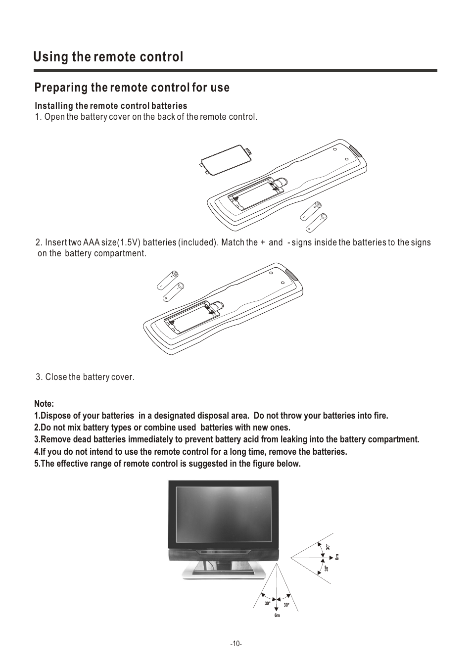 Т³гж 11, Using the remote control, Preparing the remote control for use | Hisense Group LCD2004US User Manual | Page 11 / 22