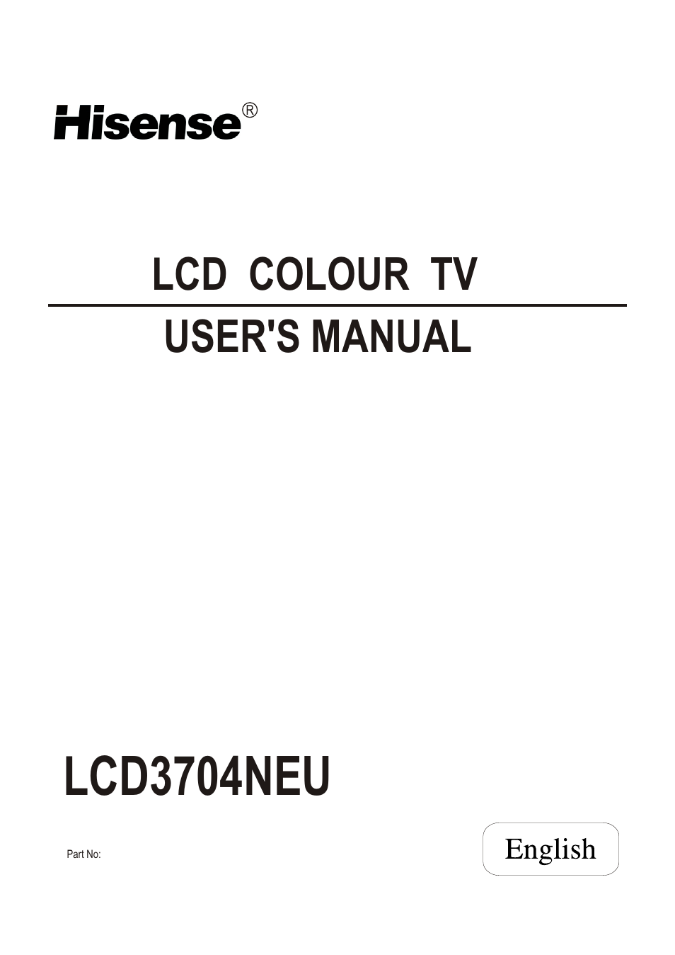Hisense Group LCD3704NEU User Manual | 23 pages