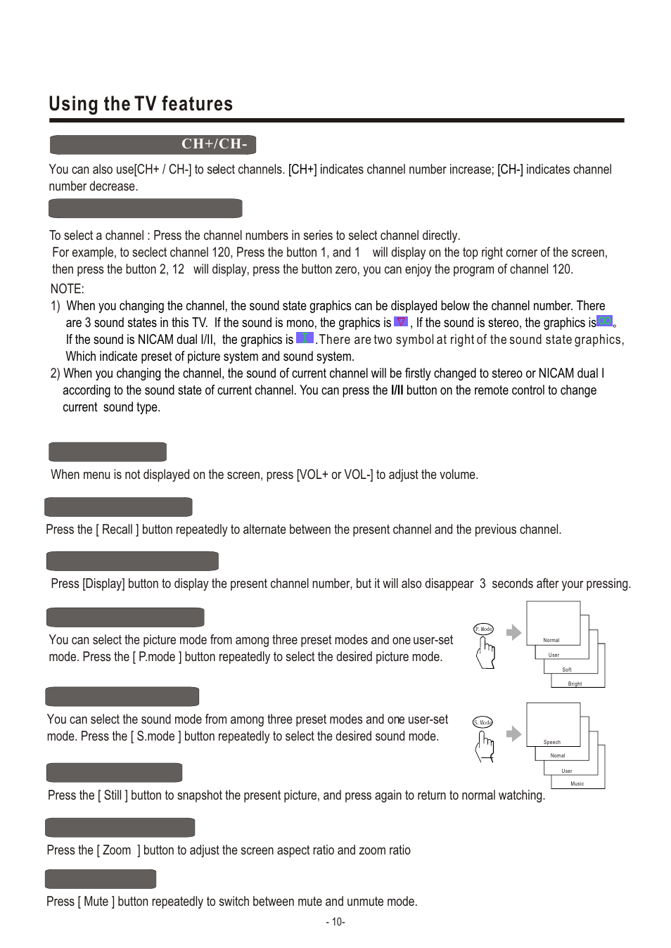 Т³гж 12, Using the tv features | Hisense Group LCD3704NEU User Manual | Page 12 / 23