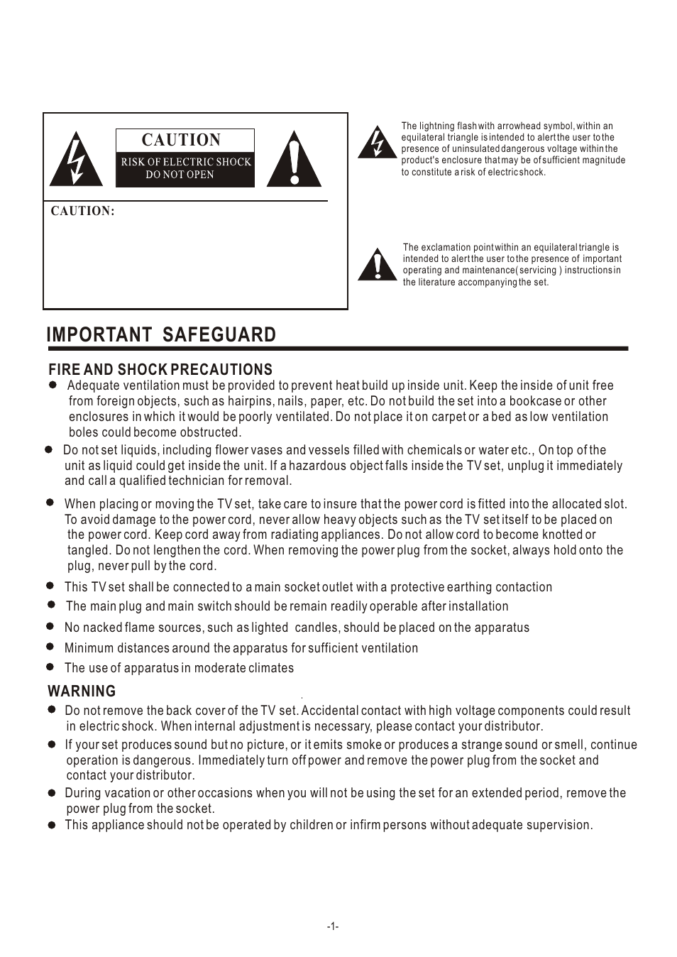 Т³гж 3, Important safeguard, Caution | Fire and shock precautions, Warning | Hisense Group LCD3704NEU User Manual | Page 3 / 23