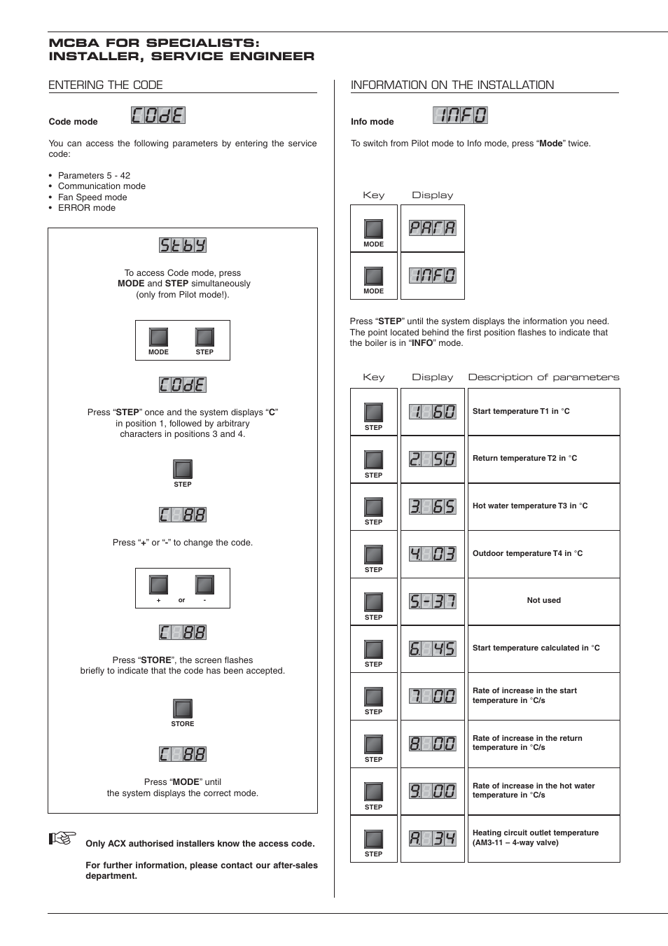 Entering the code | Heatmaster 201 User Manual | Page 22 / 28