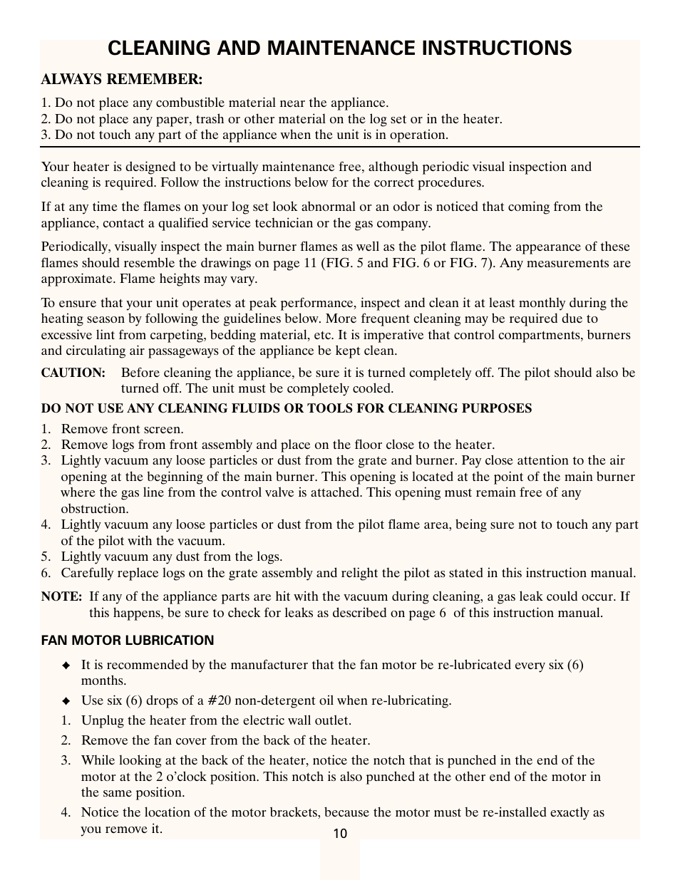 Cleaning and maintenance instructions | Heatmaster HMDGJ User Manual | Page 10 / 17