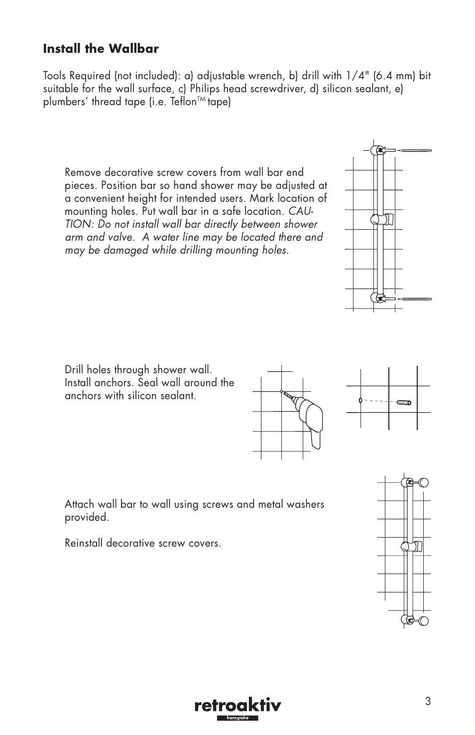 Hans Grohe 06888XX0 User Manual | Page 3 / 8
