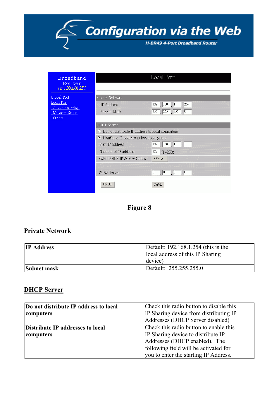 Private network, Dhcp server | Hawking Technology H-BR49 User Manual | Page 21 / 67