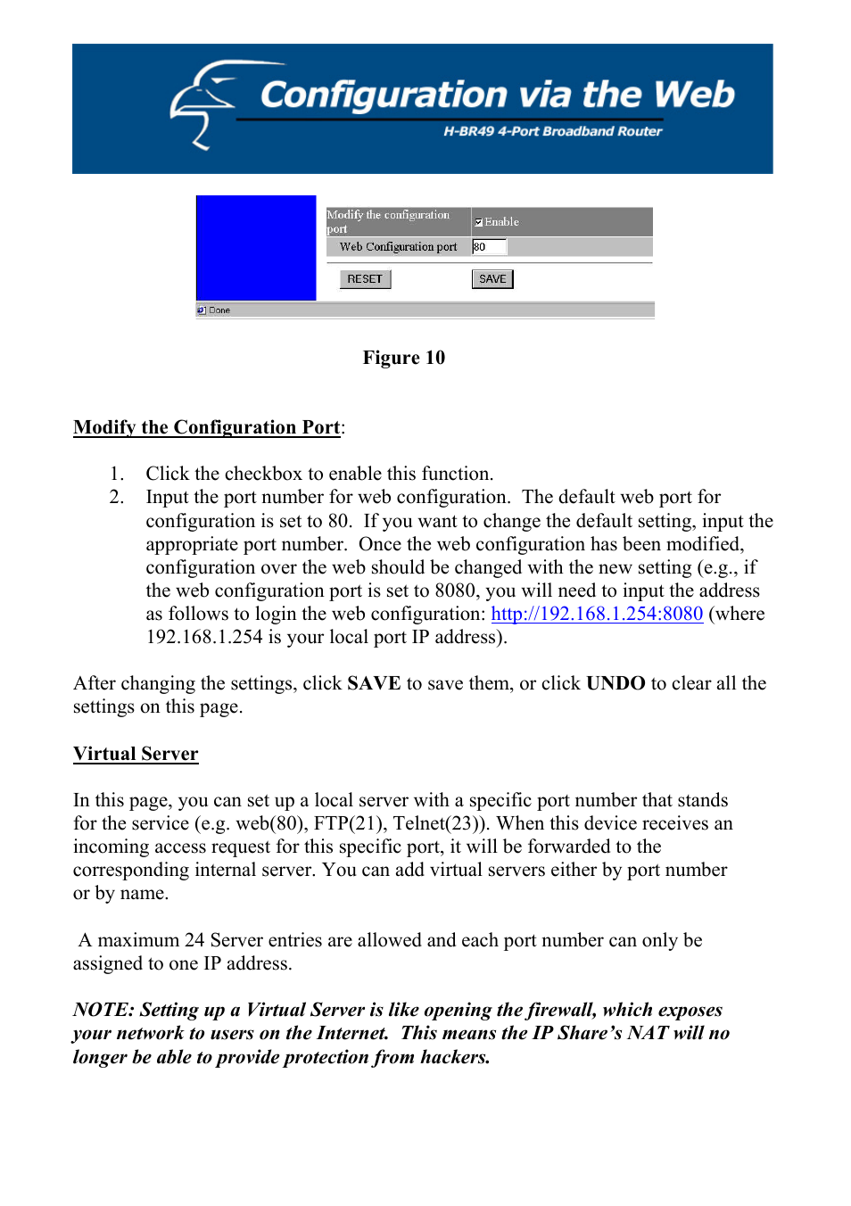 Virtual server | Hawking Technology H-BR49 User Manual | Page 25 / 67