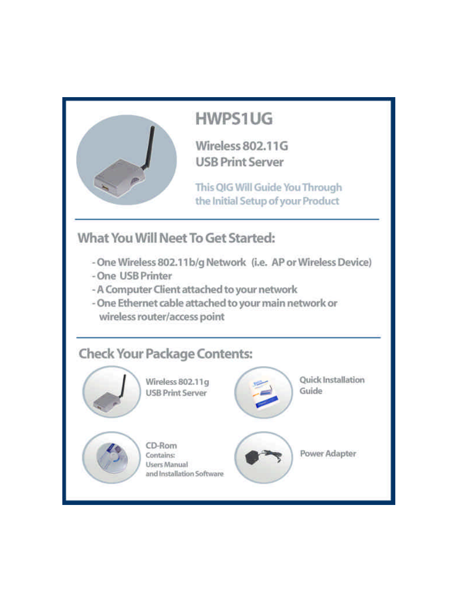 2 product package | Hawking Technology HWPS1UG User Manual | Page 8 / 163