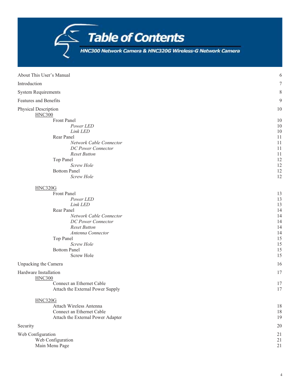 Hawking Technology HNC320G User Manual | Page 4 / 103