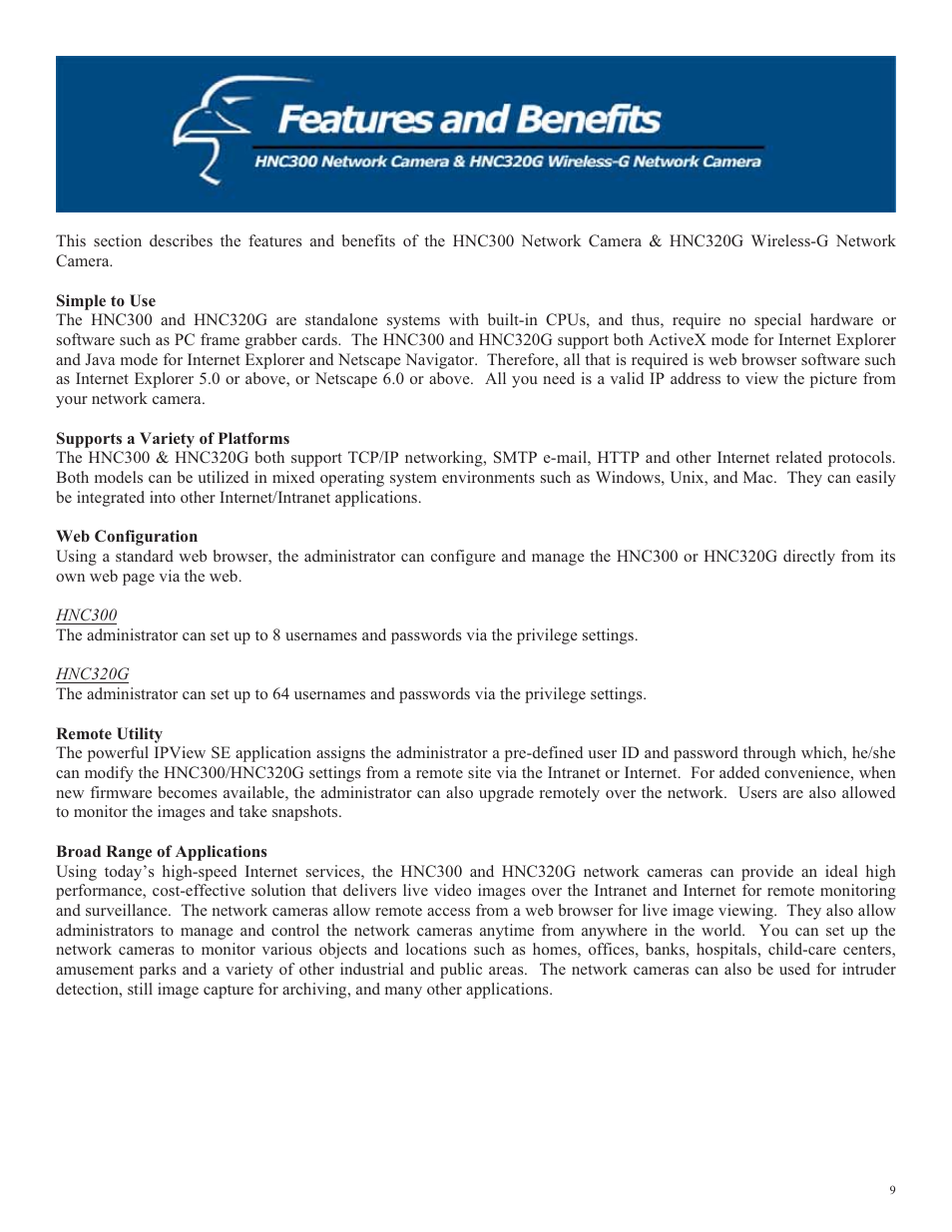 Hawking Technology HNC320G User Manual | Page 9 / 103