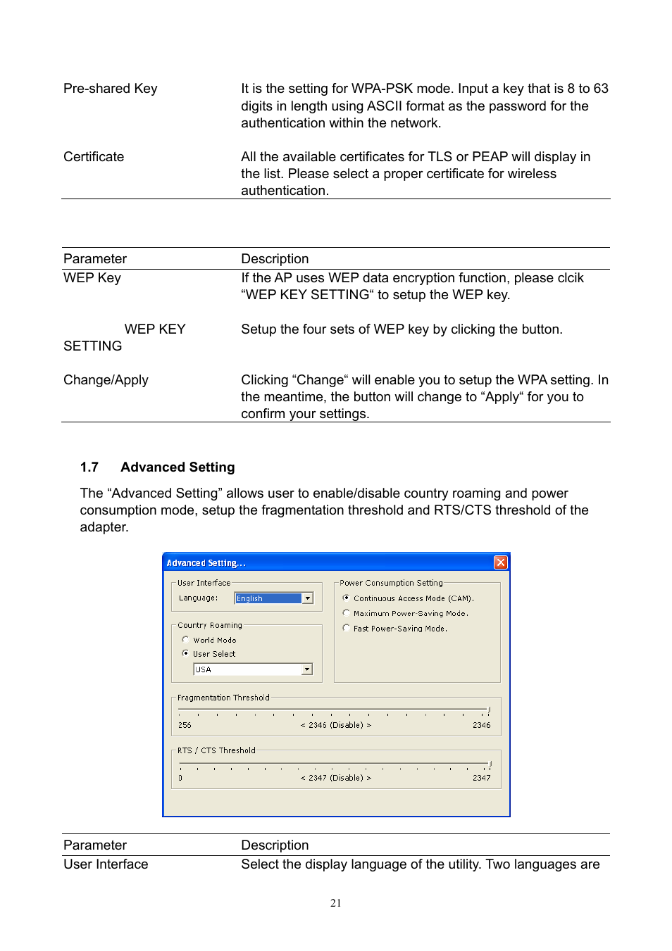 Advanced setting, 4 advanced, Setting | Hawking Technology HWU54D User Manual | Page 21 / 30