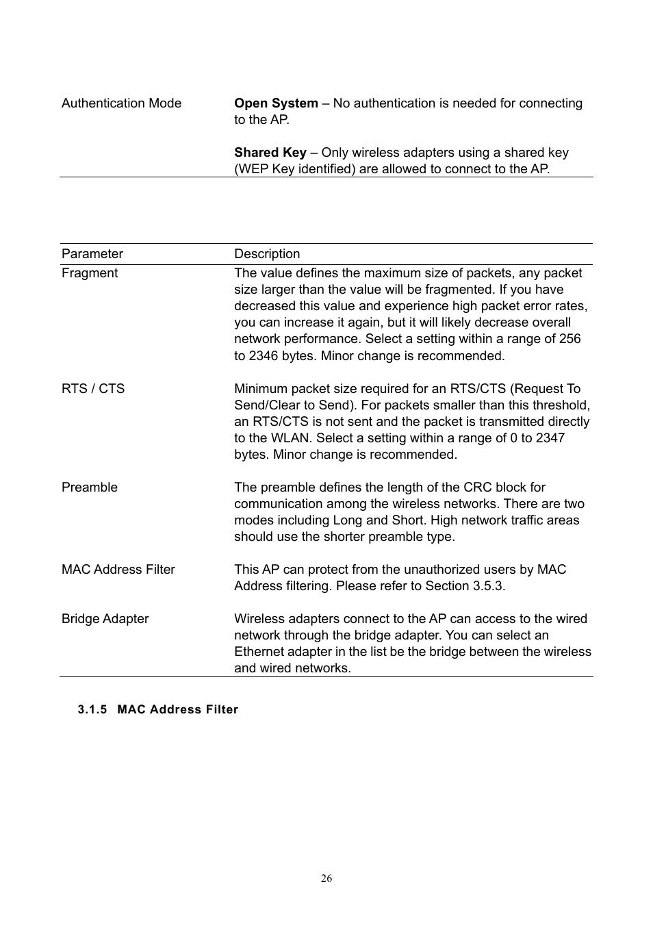Mac address filter | Hawking Technology HWU54D User Manual | Page 26 / 30