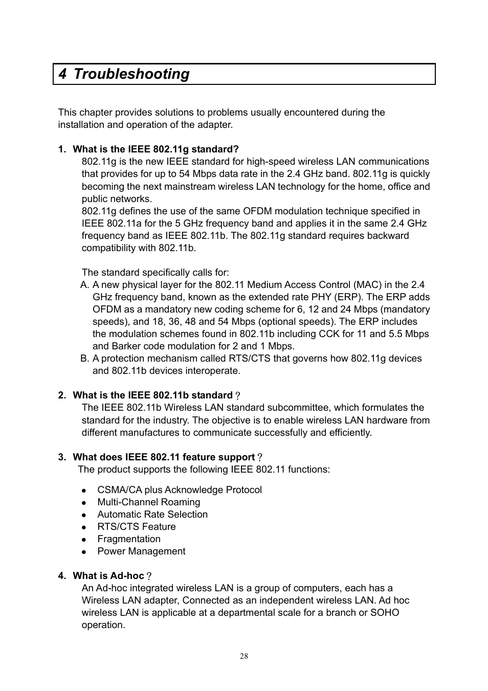 Troubleshooting, 4 troubleshooting | Hawking Technology HWU54D User Manual | Page 28 / 30