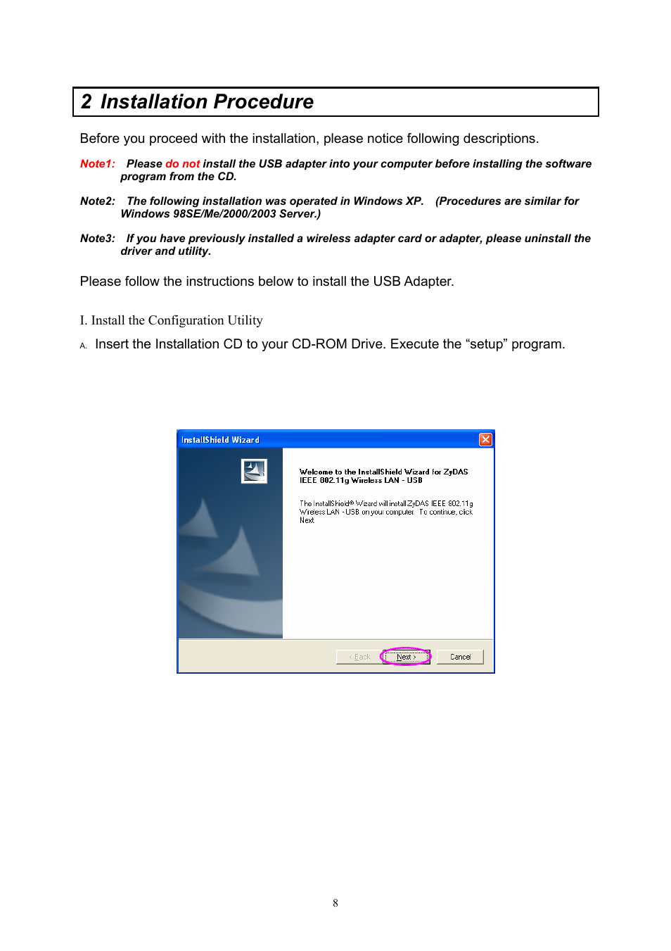 Installation procedure, 2 installation procedure | Hawking Technology HWU54D User Manual | Page 8 / 30