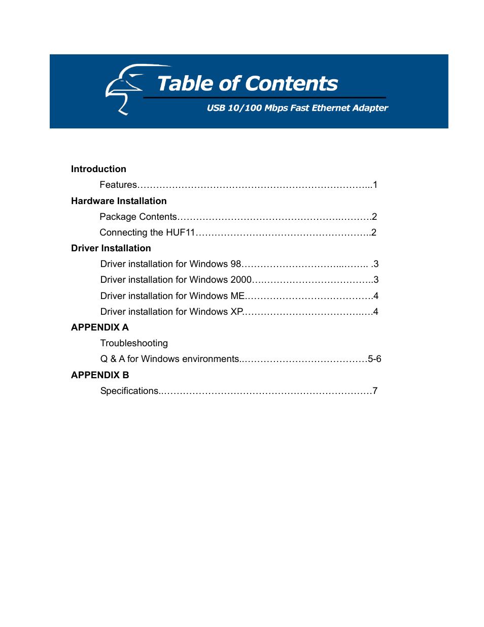 Appendix a, Appendix b | Hawking Technology USB 10/100 Mbps User Manual | Page 3 / 10