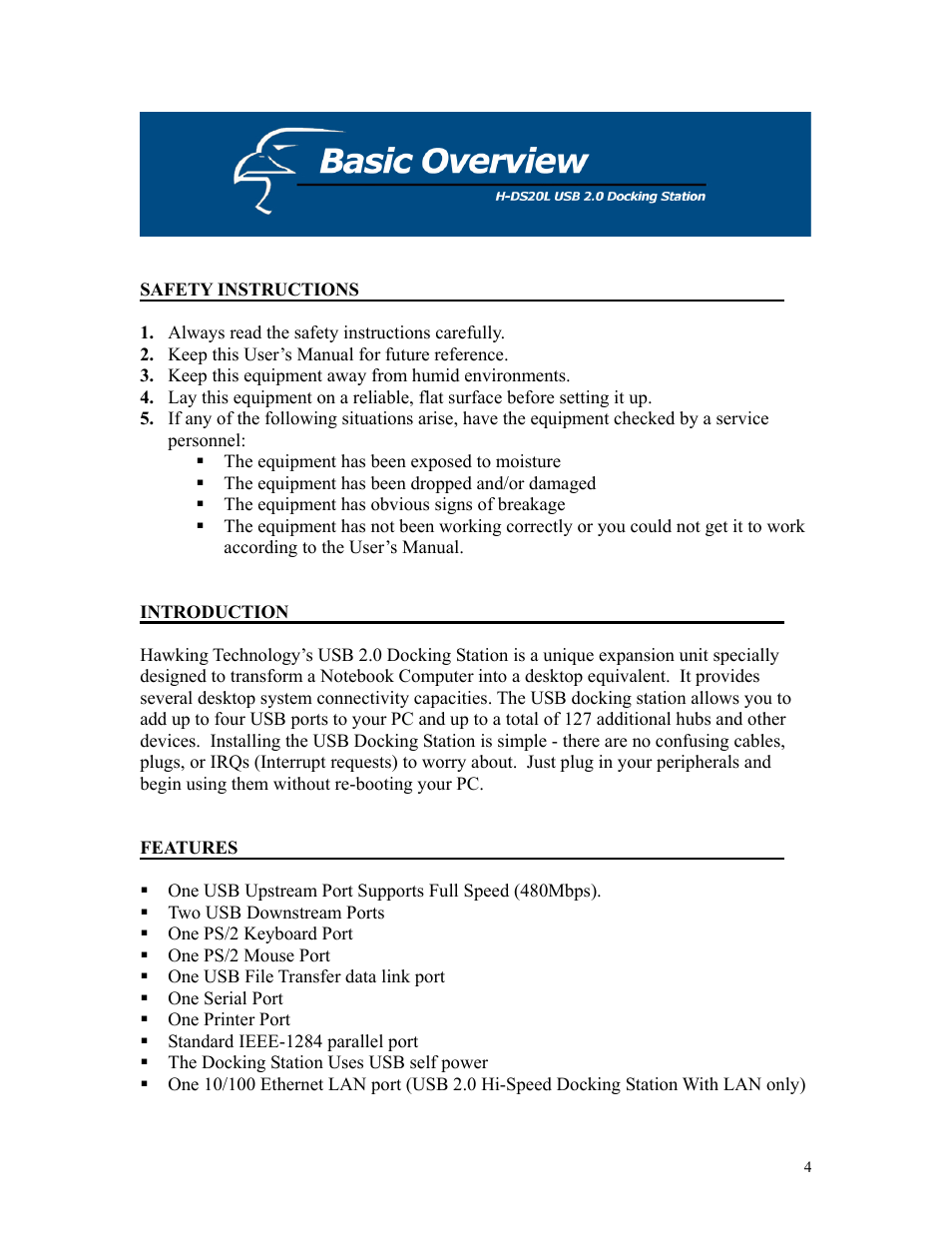 Hawking Technology H-DS20L User Manual | Page 4 / 30
