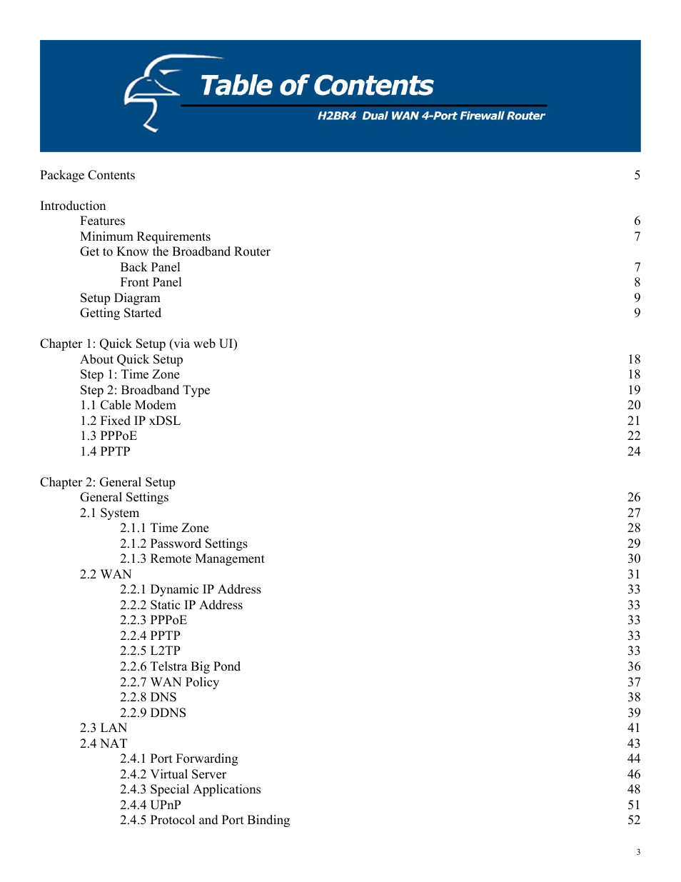 Hawking Technology H2BR4 User Manual | Page 3 / 82