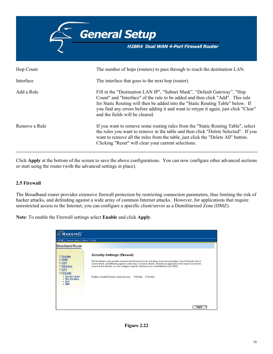 5 firewall | Hawking Technology H2BR4 User Manual | Page 56 / 82