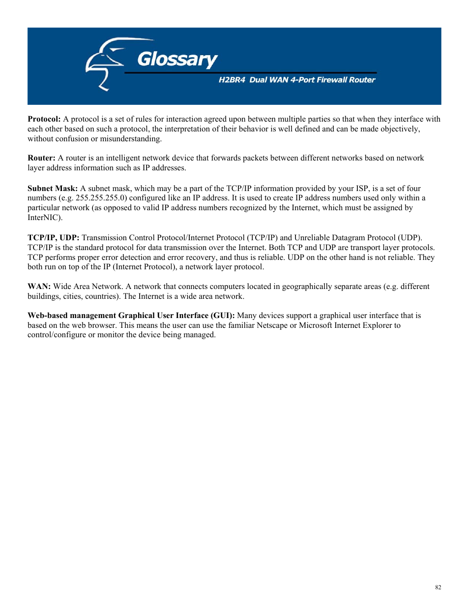 Hawking Technology H2BR4 User Manual | Page 82 / 82