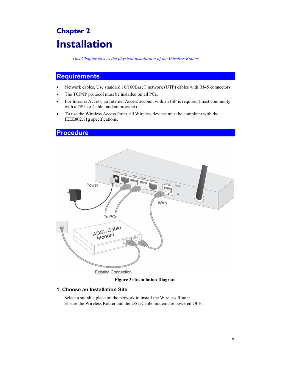 Installation, Chapter 2 | Hawking Technology HWR54G User Manual | Page 10 / 90