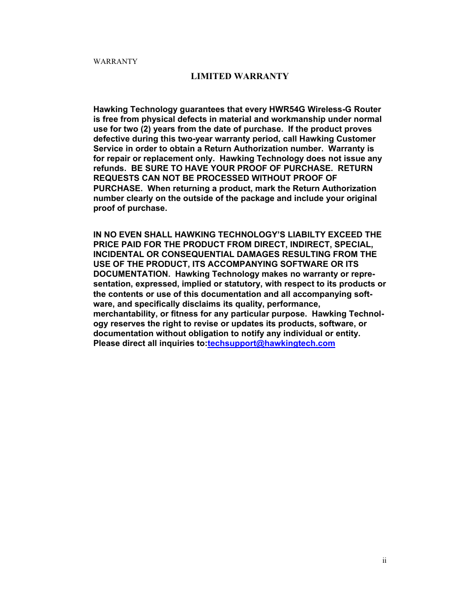 Hawking Technology HWR54G User Manual | Page 2 / 90