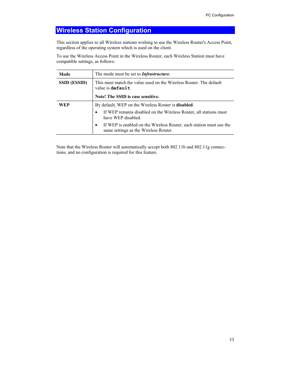 Wireless station configuration | Hawking Technology HWR54G User Manual | Page 37 / 90