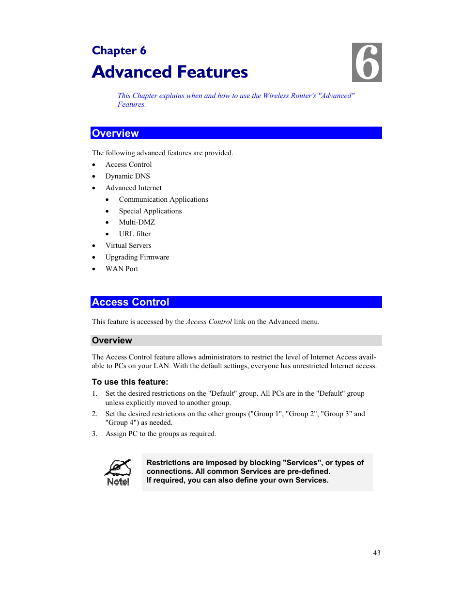 Advanced features | Hawking Technology HWR54G User Manual | Page 47 / 90