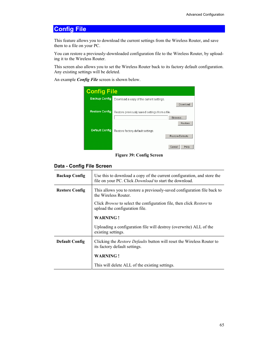 Config file | Hawking Technology HWR54G User Manual | Page 69 / 90