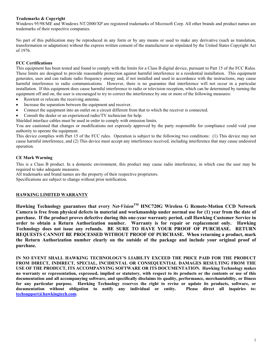 Hawking Technology HNC720G User Manual | Page 2 / 65
