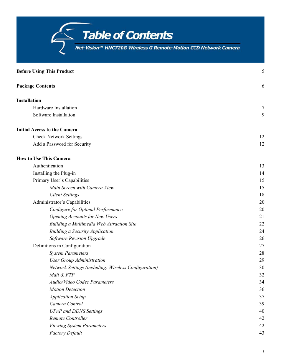 Hawking Technology HNC720G User Manual | Page 3 / 65