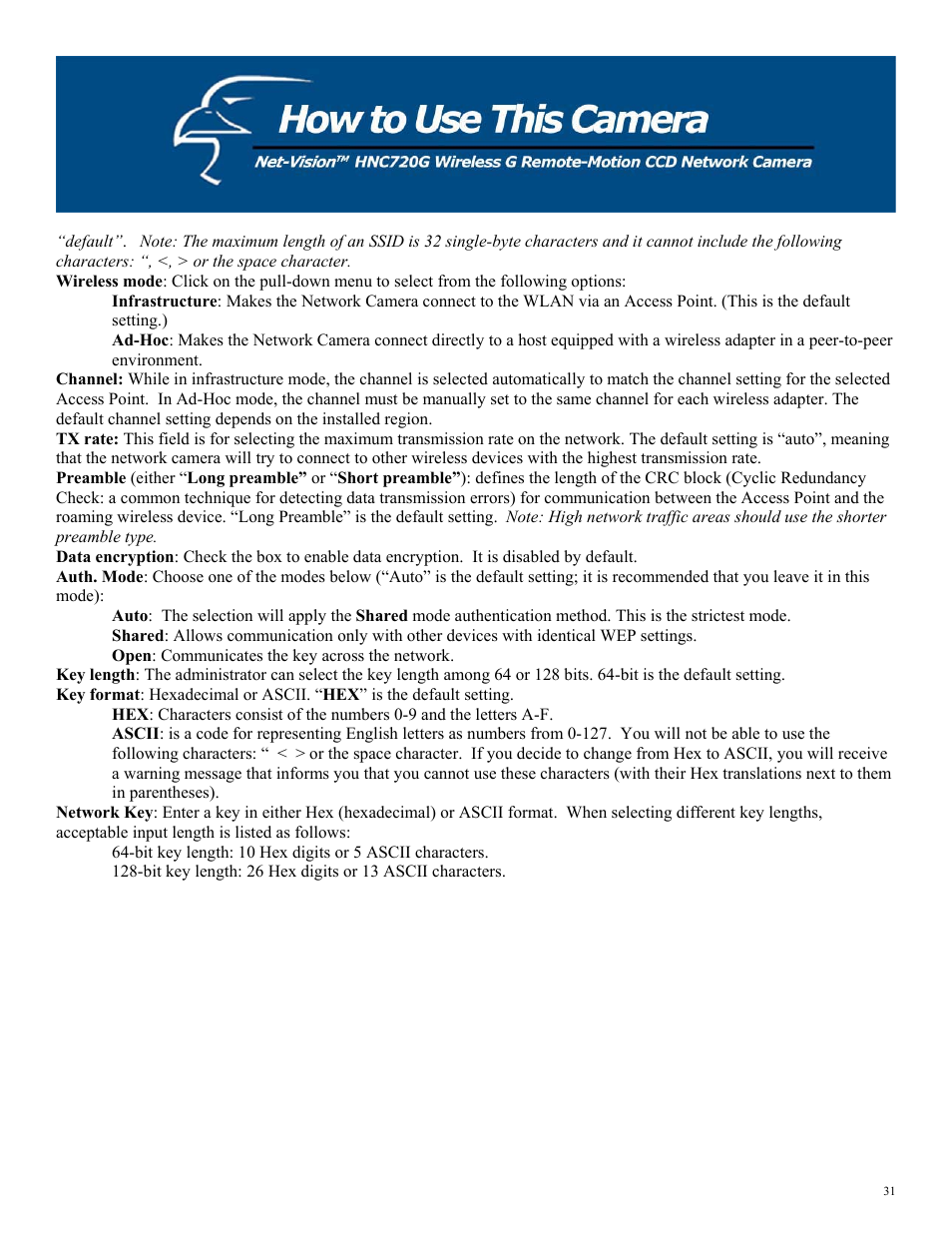 Hawking Technology HNC720G User Manual | Page 31 / 65