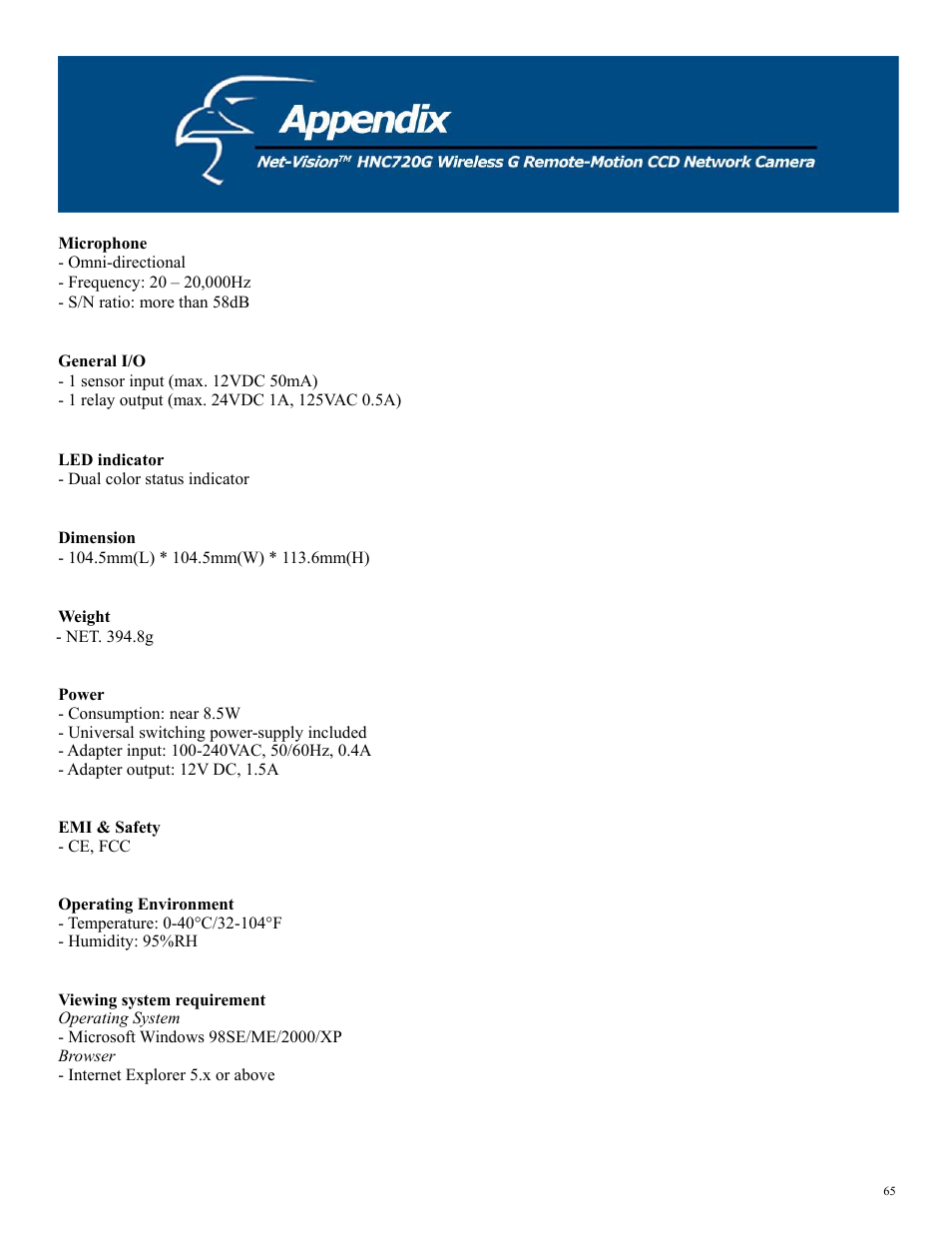 Hawking Technology HNC720G User Manual | Page 65 / 65