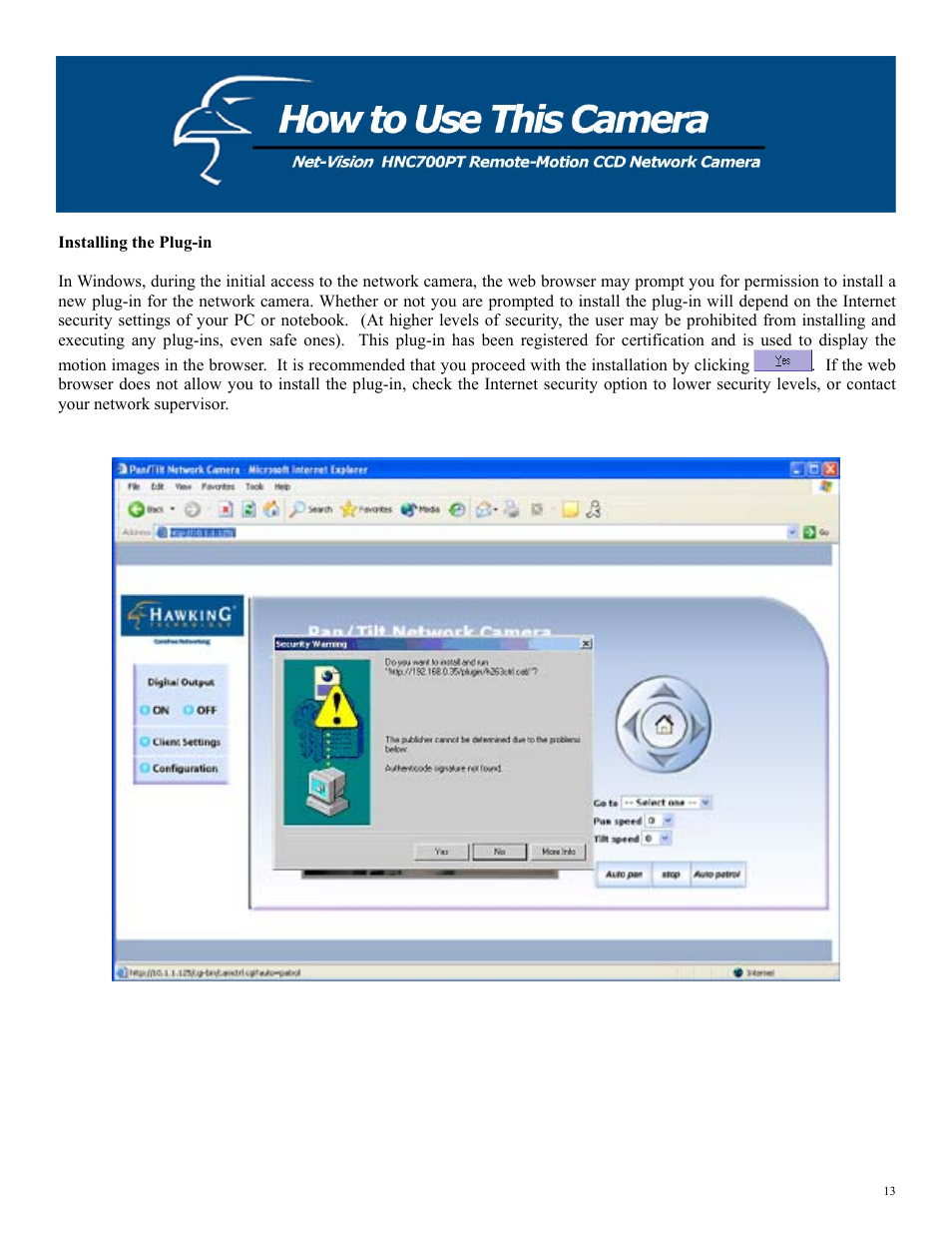 Installing the plug-in | Hawking Technology HNC700PT User Manual | Page 13 / 58
