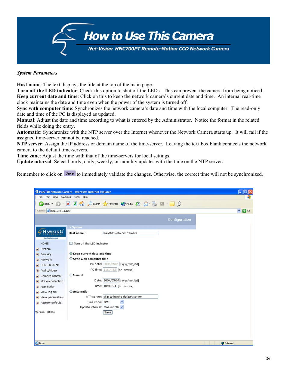 System parameters | Hawking Technology HNC700PT User Manual | Page 26 / 58