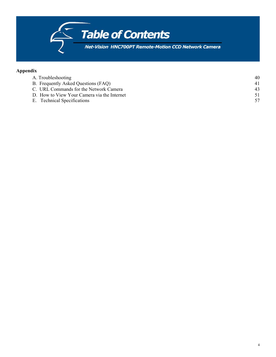 Appendix | Hawking Technology HNC700PT User Manual | Page 4 / 58
