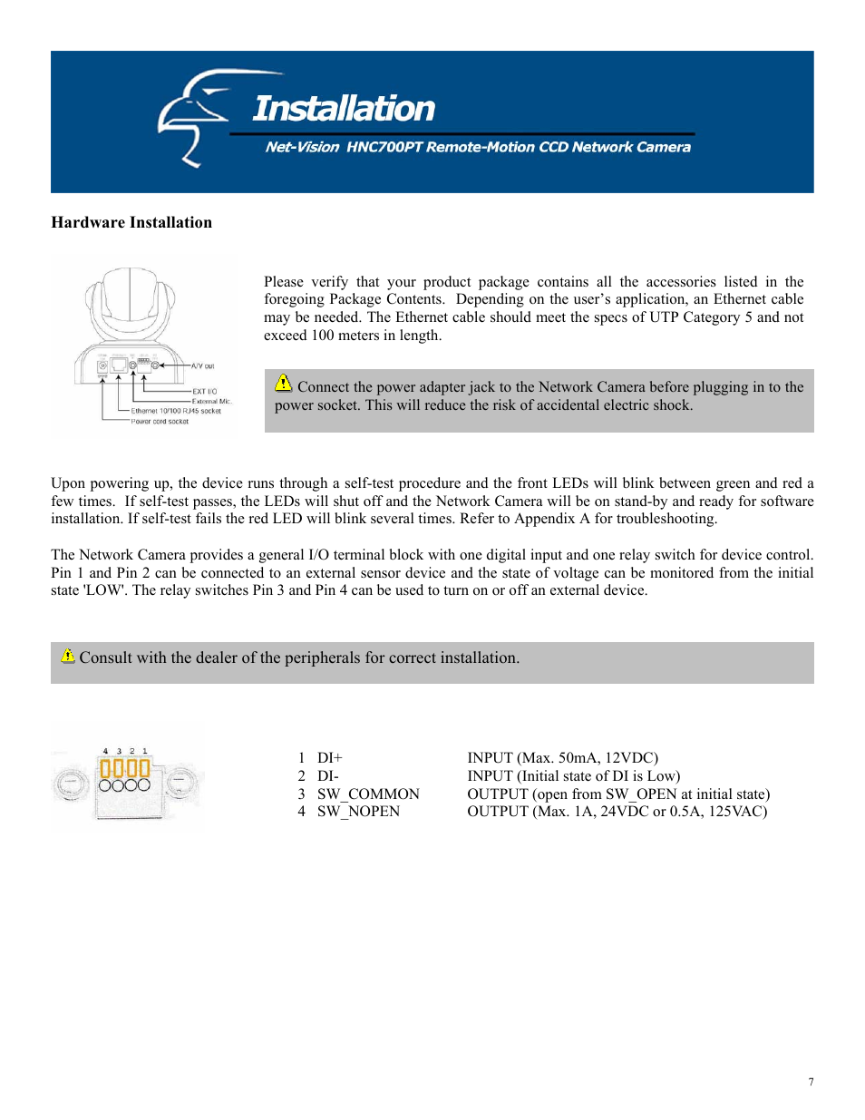 Hardware installation | Hawking Technology HNC700PT User Manual | Page 7 / 58