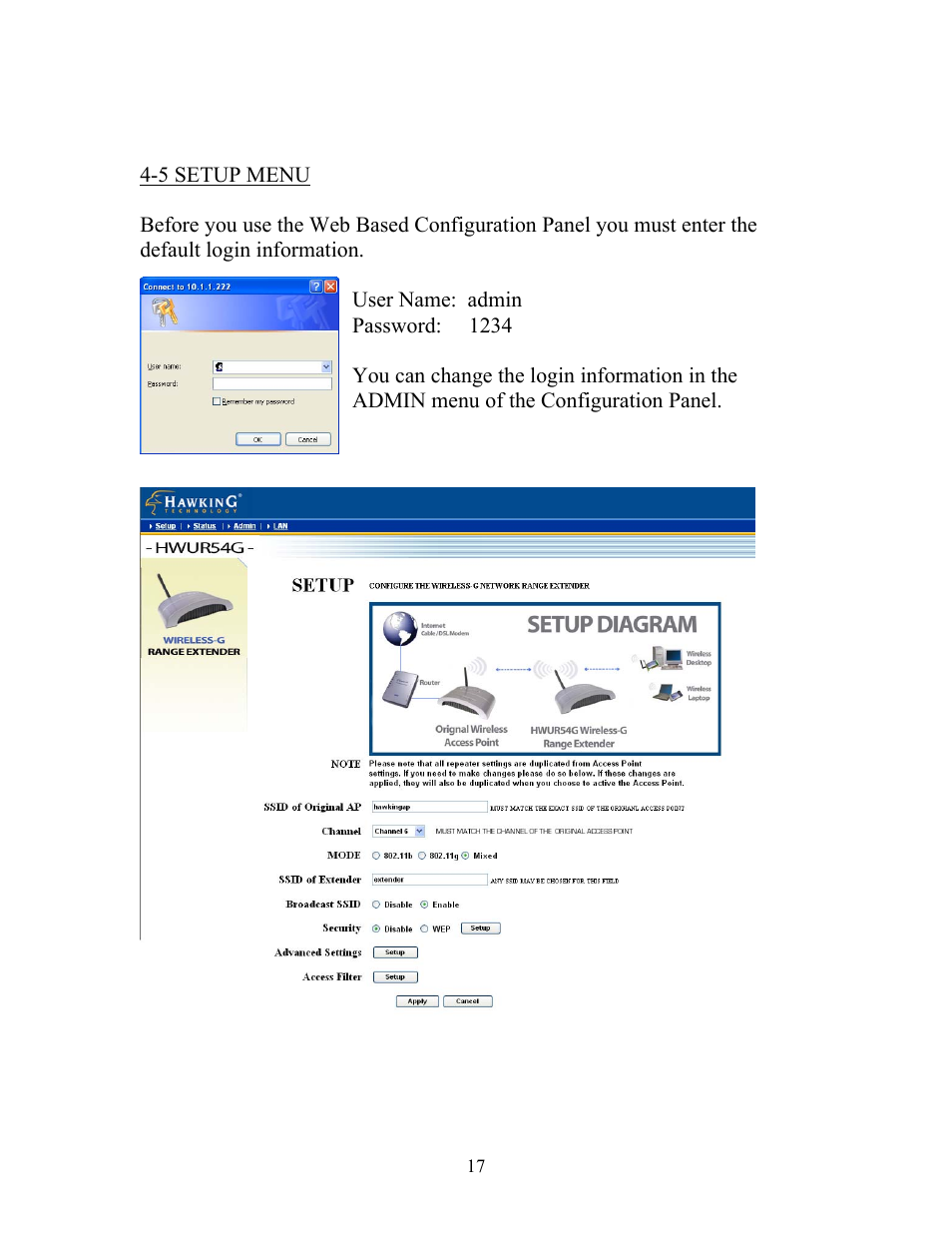 Hawking Technology HWUR54G User Manual | Page 17 / 29