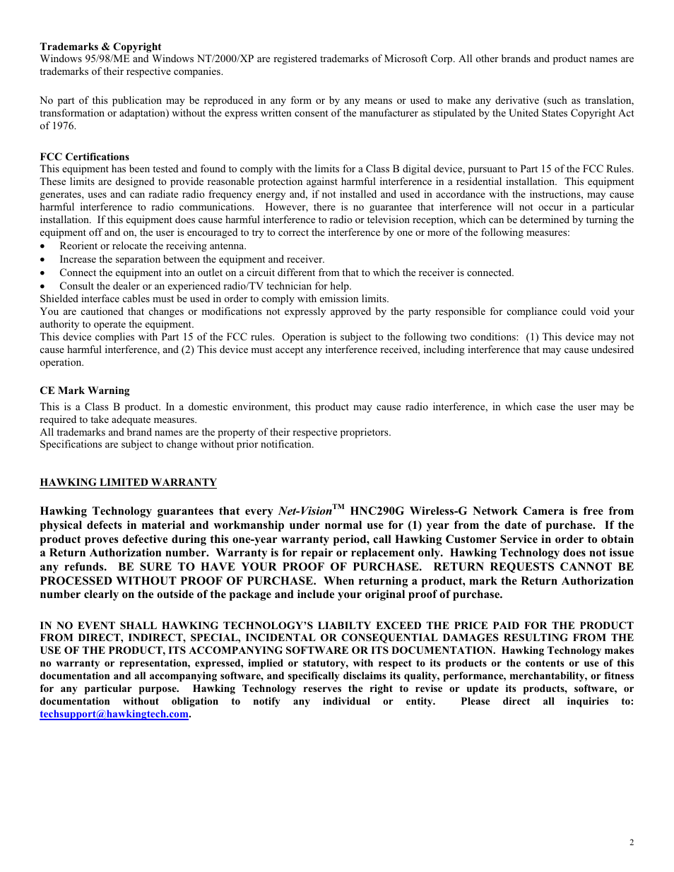 Hawking Technology HNC290G User Manual | Page 2 / 77