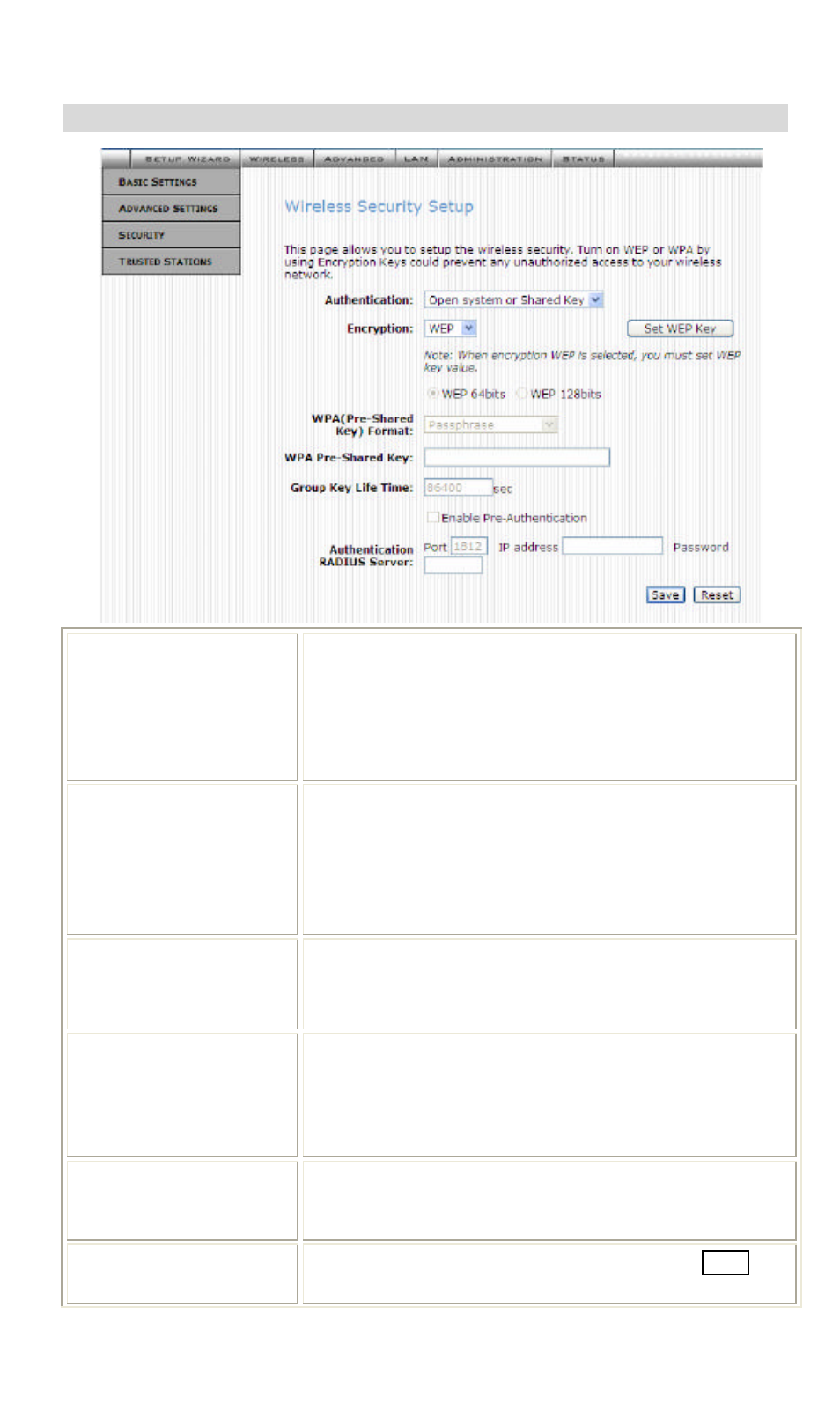 Wireless security setup | Hawking Technology Wireless-G Router User Manual | Page 23 / 56