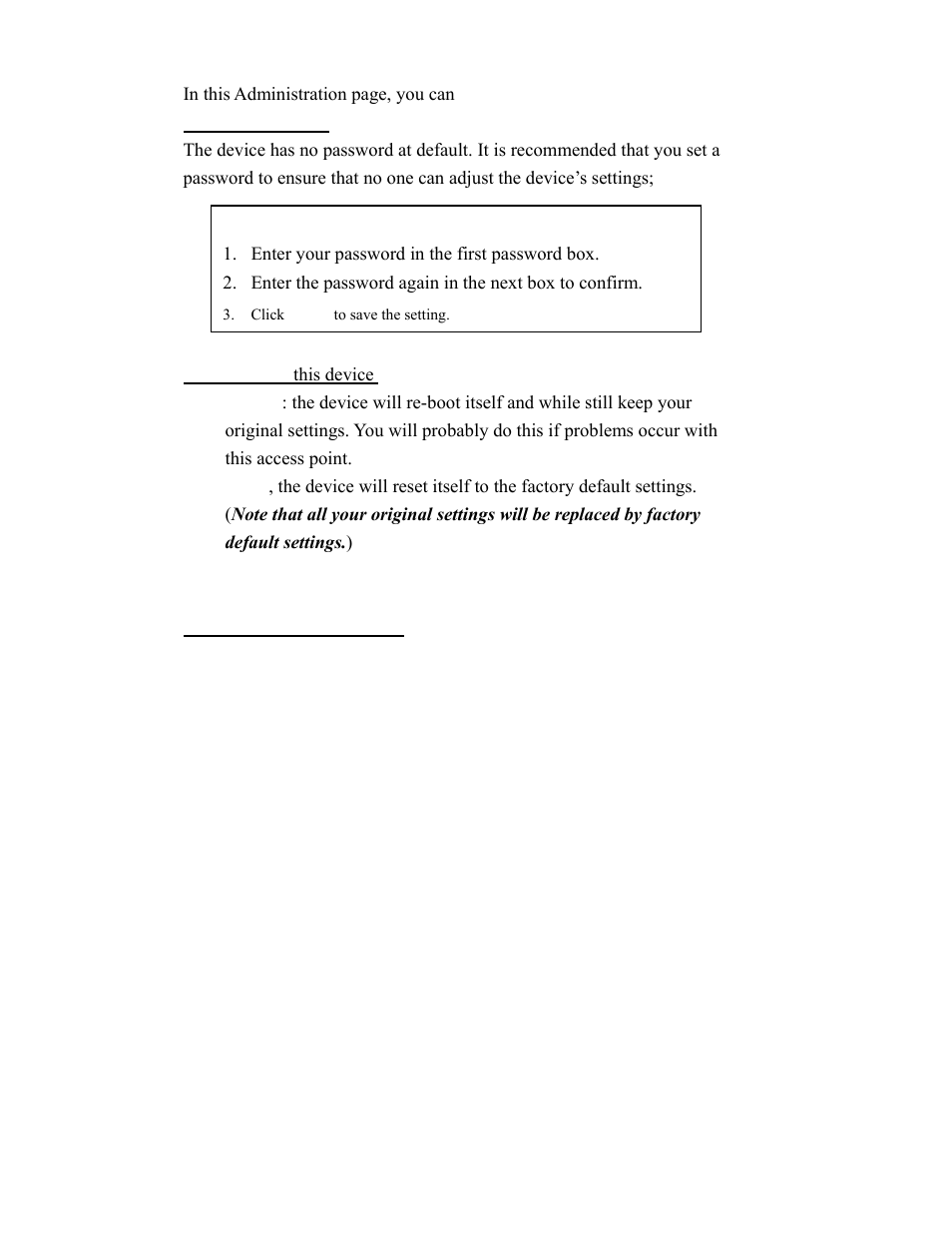 Admin (administration) | Hawking Technology HWBA54G User Manual | Page 25 / 36