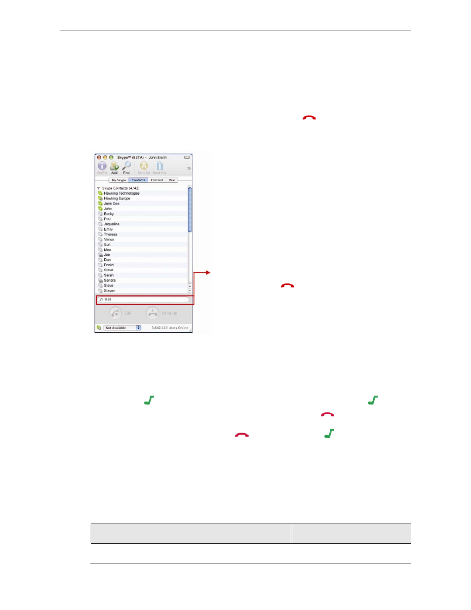 Clearing the entered number, Selecting a ring tone, Skype status and response mode | Hawking Technology Net-Talk HNT1A User Manual | Page 22 / 31