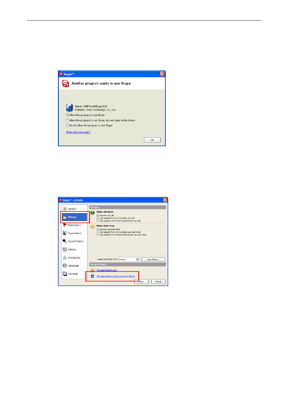 Allowing the net-talk™ software to use skype | Hawking Technology HNT1 User Manual | Page 15 / 34