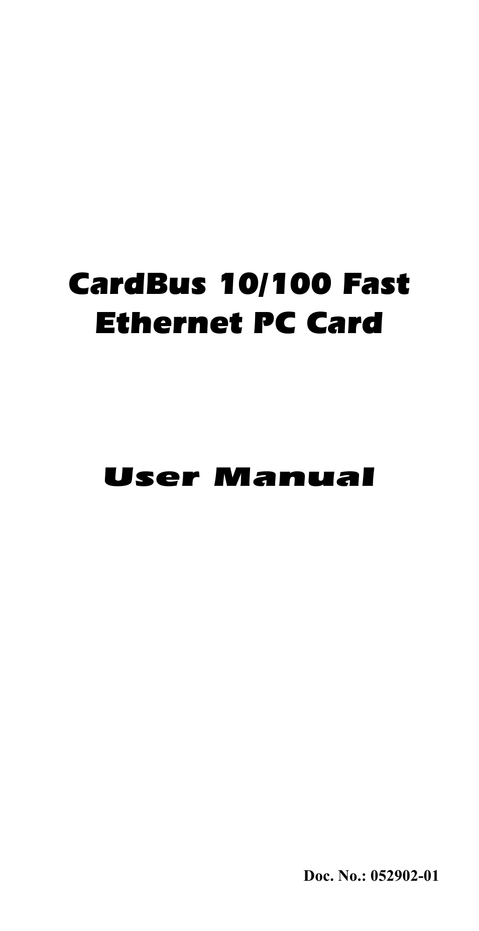 Hawking Technology CardBus 10/100 Fast Ethernet PC Card User Manual | 21 pages