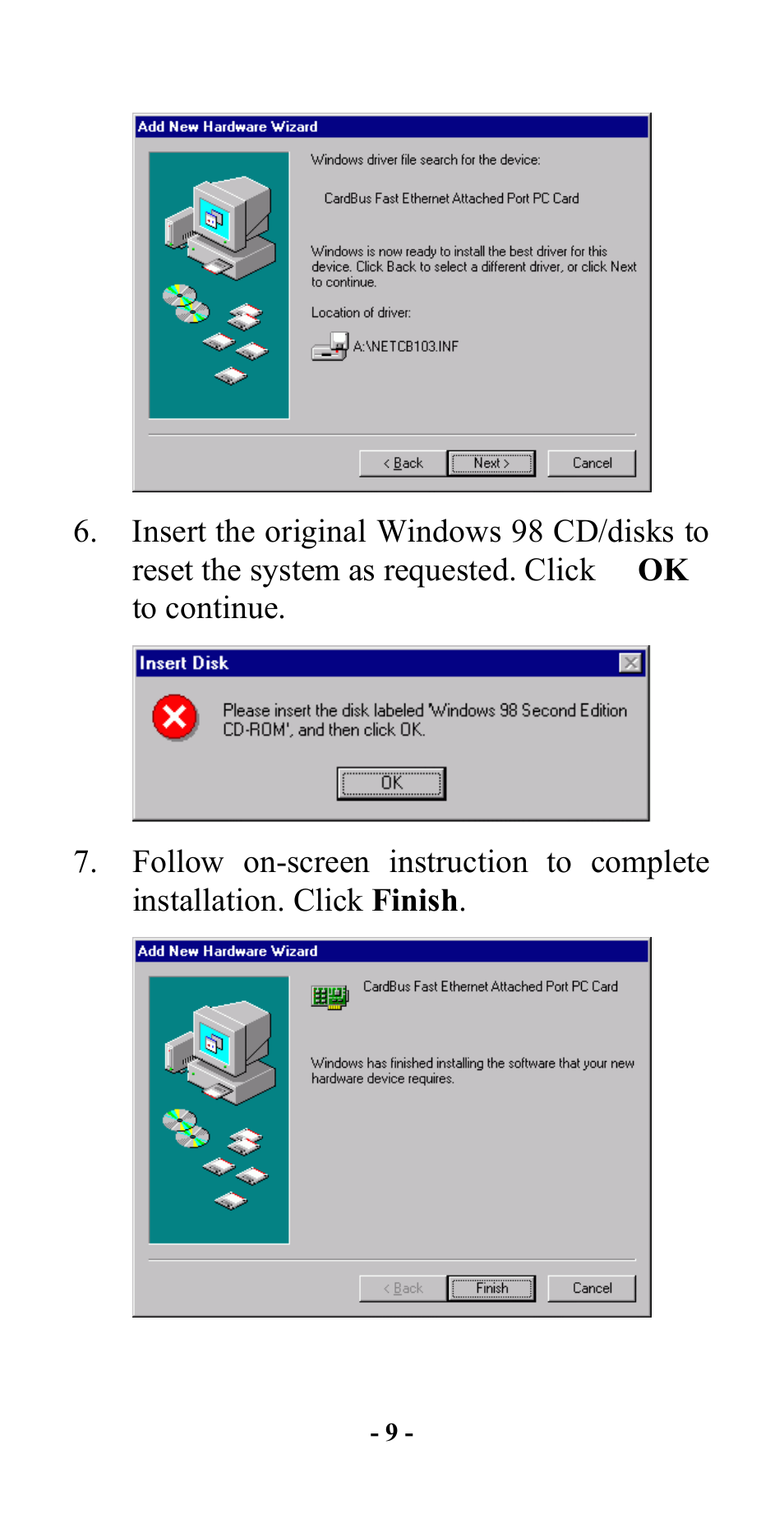 Hawking Technology CardBus 10/100 Fast Ethernet PC Card User Manual | Page 12 / 21